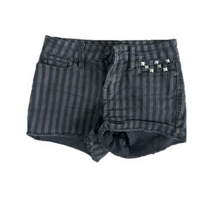 Lovesick Black Striped Jean Shorts